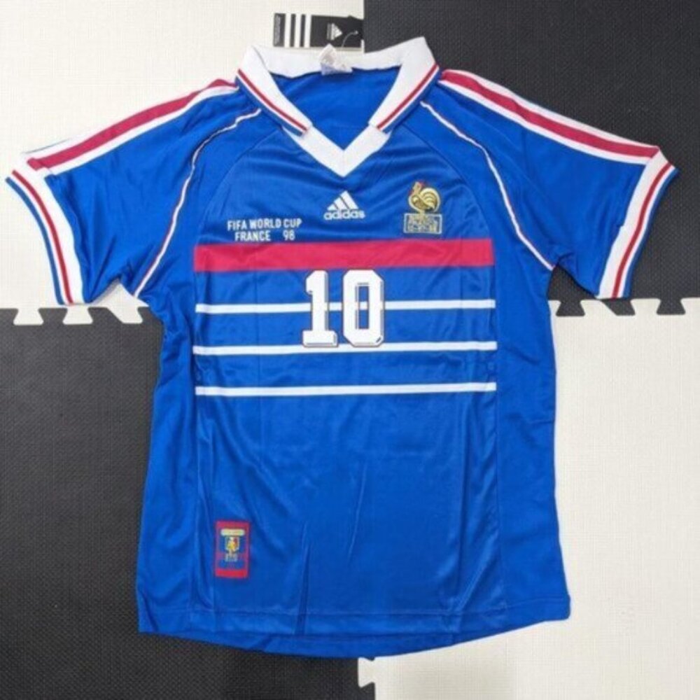 Zidane #10 France 1998 World Cup Adidas Jersey